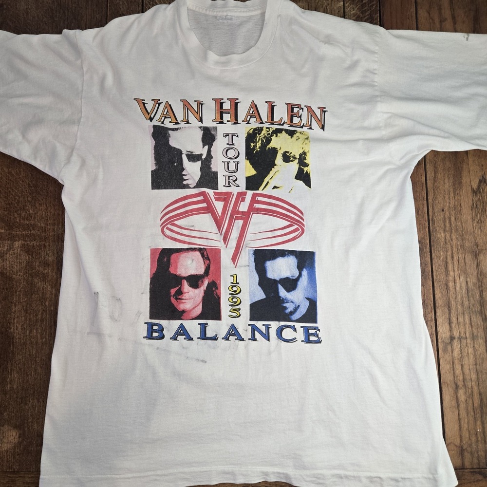 Vintage 90s Van Halen Balance Tour T Shirt Haggar Sz 2xl Single Stitch Read Disc